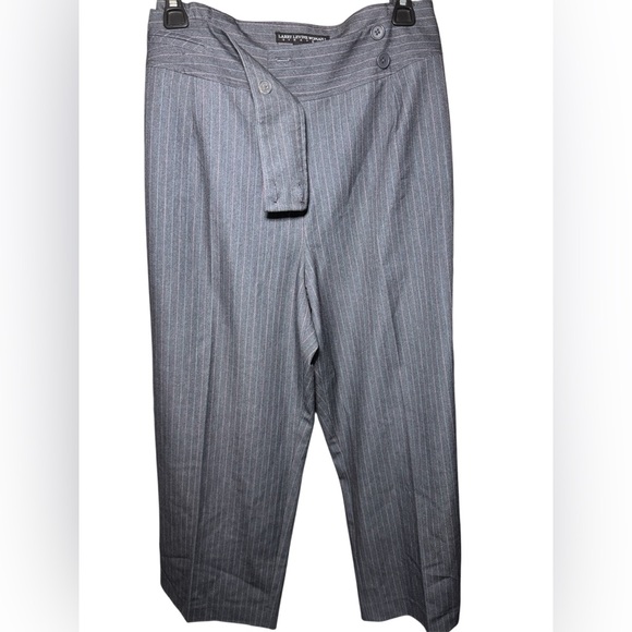 Larry Levine Plus Size 18W Gray Pinstriped Pants – Elastic Waist - Picture 1 of 4